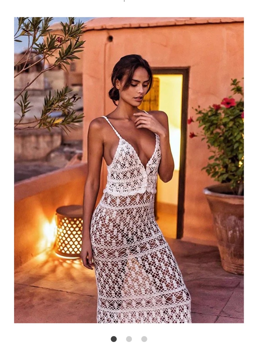 CROCHET BIANCA SLIP DRESS